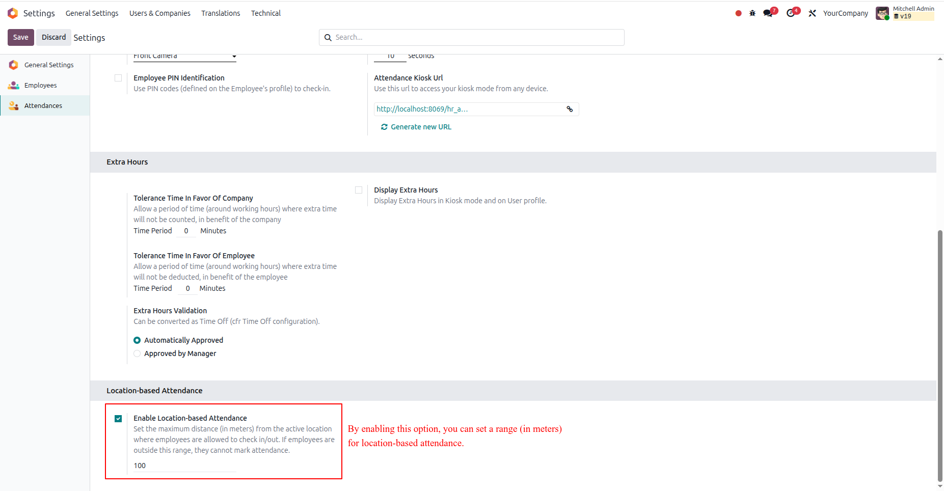 Location-based Attendance Configuration