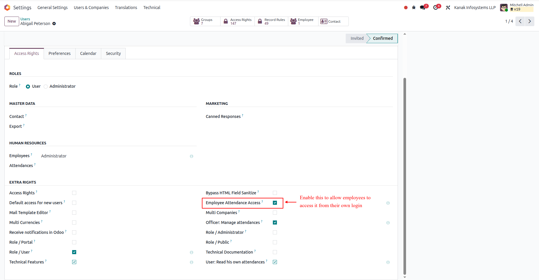 Enable Employee Attendance Access