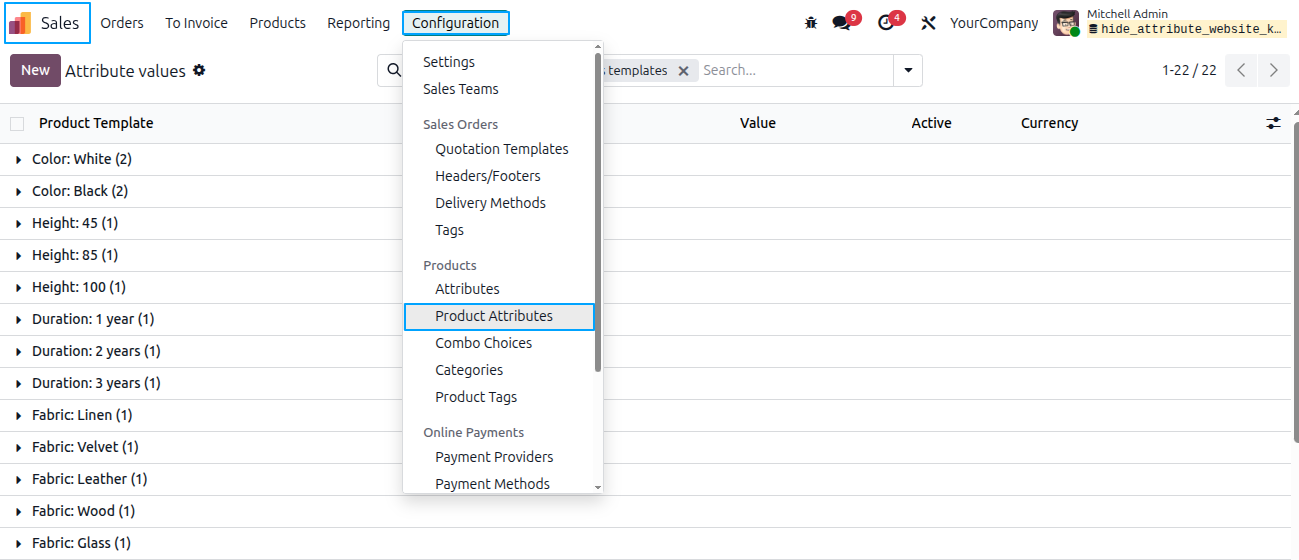 Hide Attributes From Website