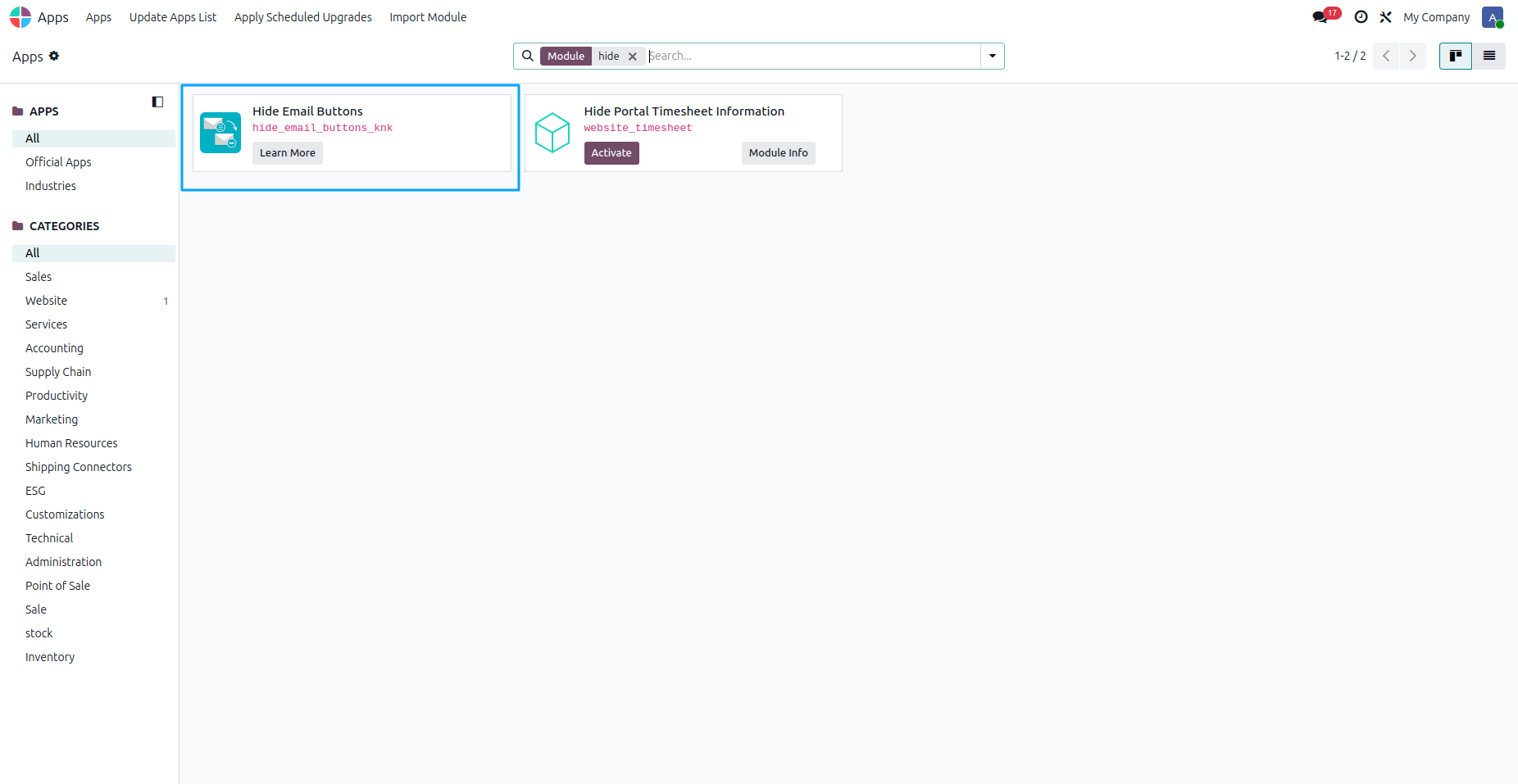 Hide Email Buttons
