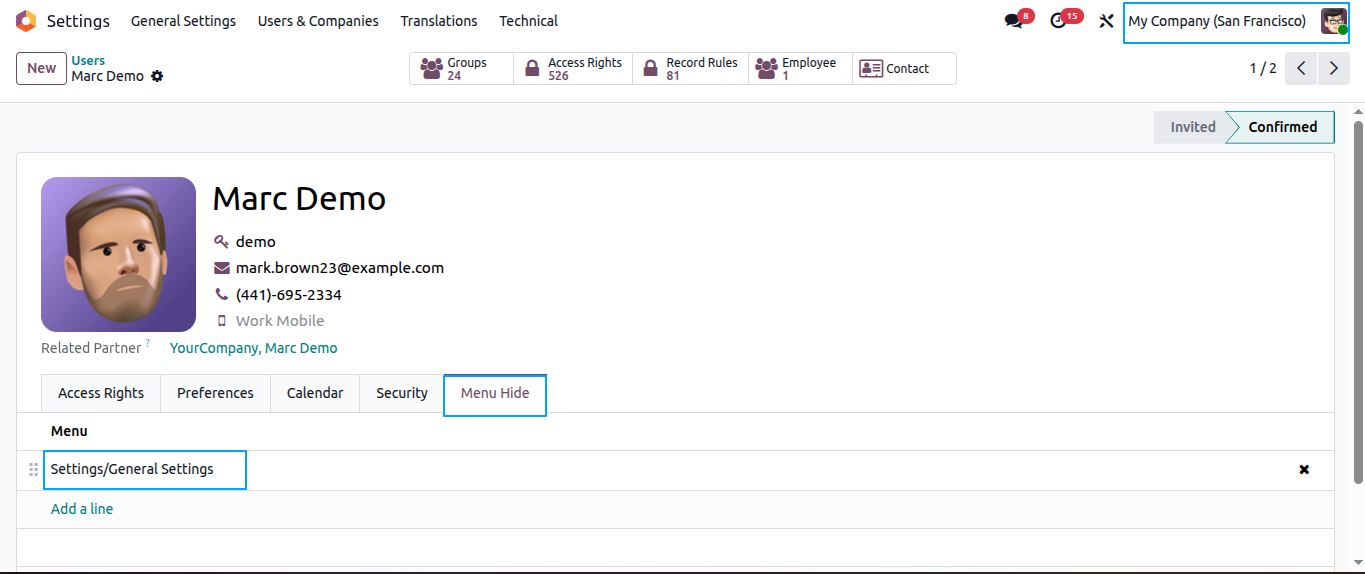 Hide Menu From User