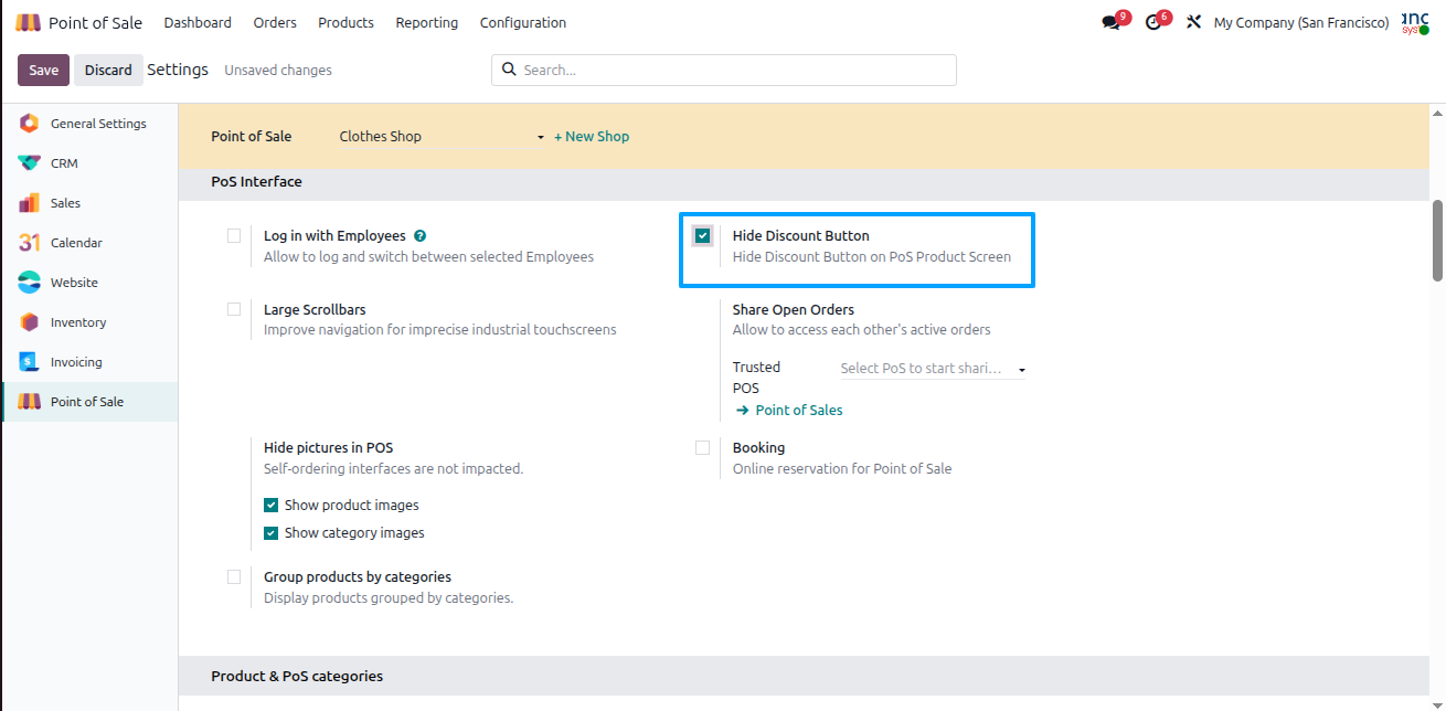 Hide Pos Discount Button