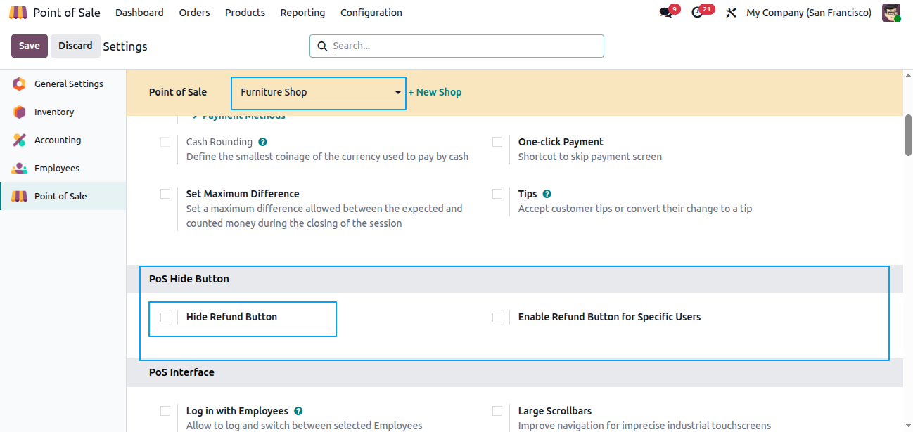 PoS hide Refund Button