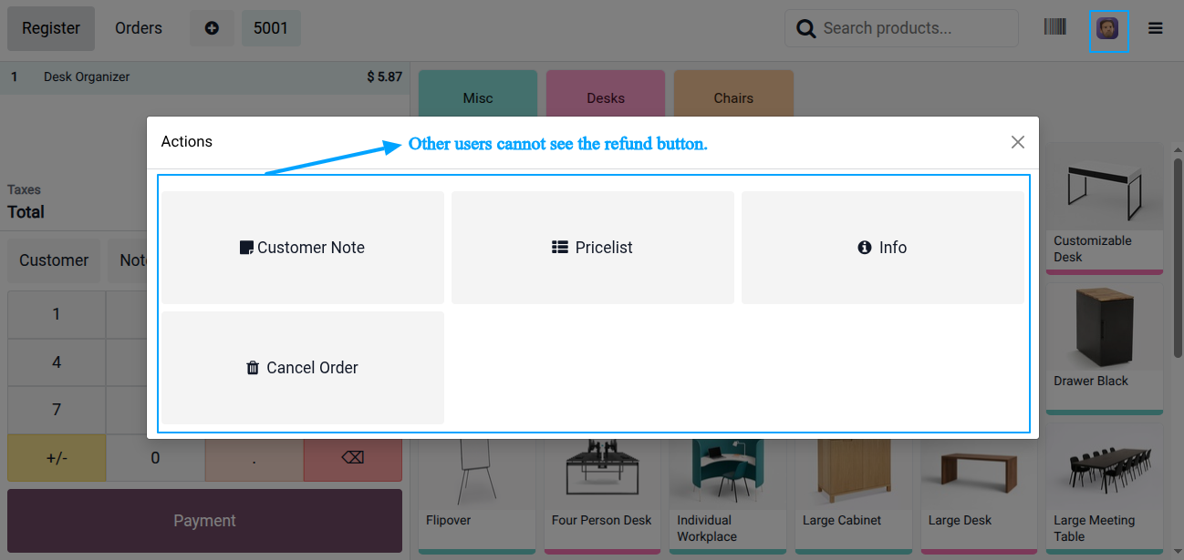 PoS hide Refund Button