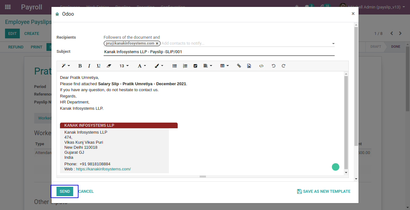 Payslip Send By Email to Employee Importable - 
        This module allow HR department/Company to send payslips by email at time of confirmation of payslip It is an importable module | Importable | Import Module | Employee payslip | payslip by email | hr payroll | payroll | payslip to employee by email | email payslips | payslip report | salary slip | employee salary | salary slip by email | mail payslip | payslip by email to employee | employee payslip | employee payslip mail | employee payslip email | email payroll | email payslip | email employee payslip | send by email payslip | payslip send by email | email to employee payslip | payslip send | payslip send to employee | payslip compute | salary rule | payroll | hr payroll | hr payslip
    