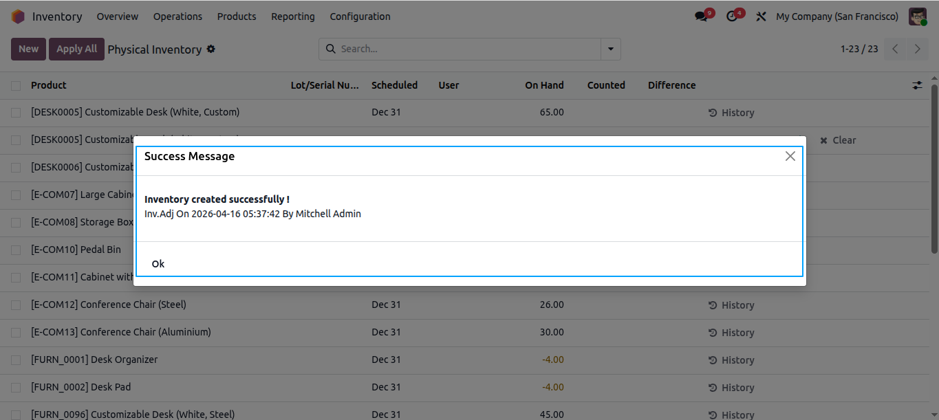 Create Inventory Adjustment[XLSX]