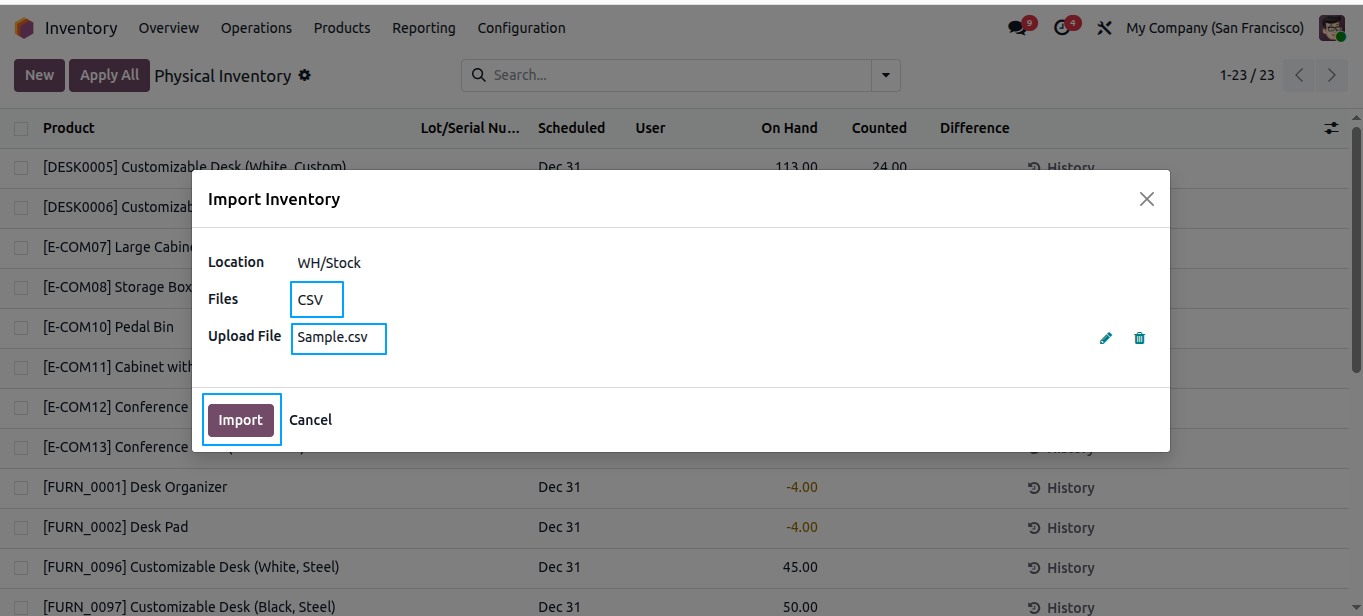 Import CSV File