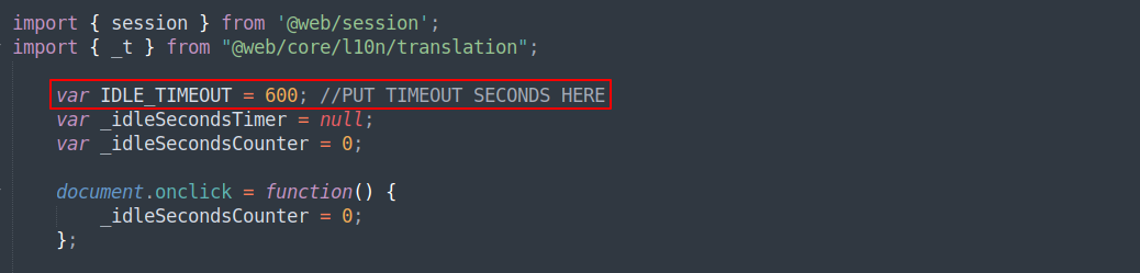 Set Idle Timeout