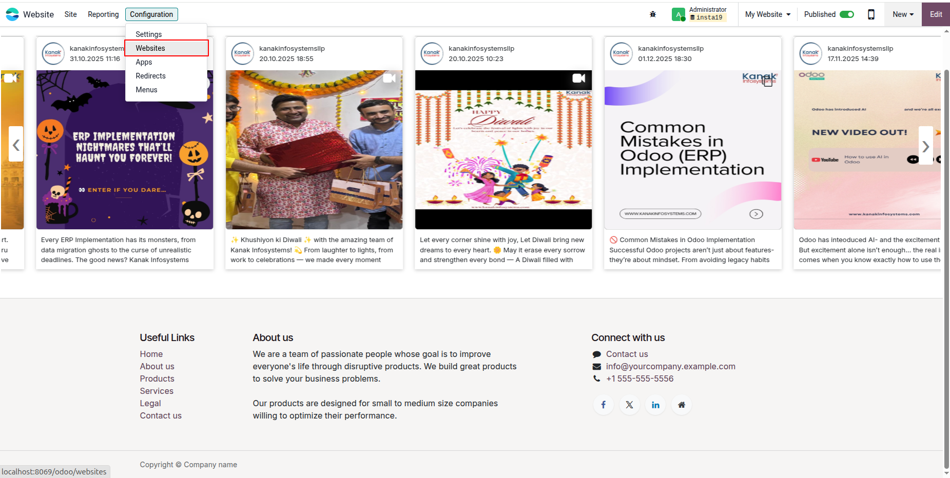 Website Configuration