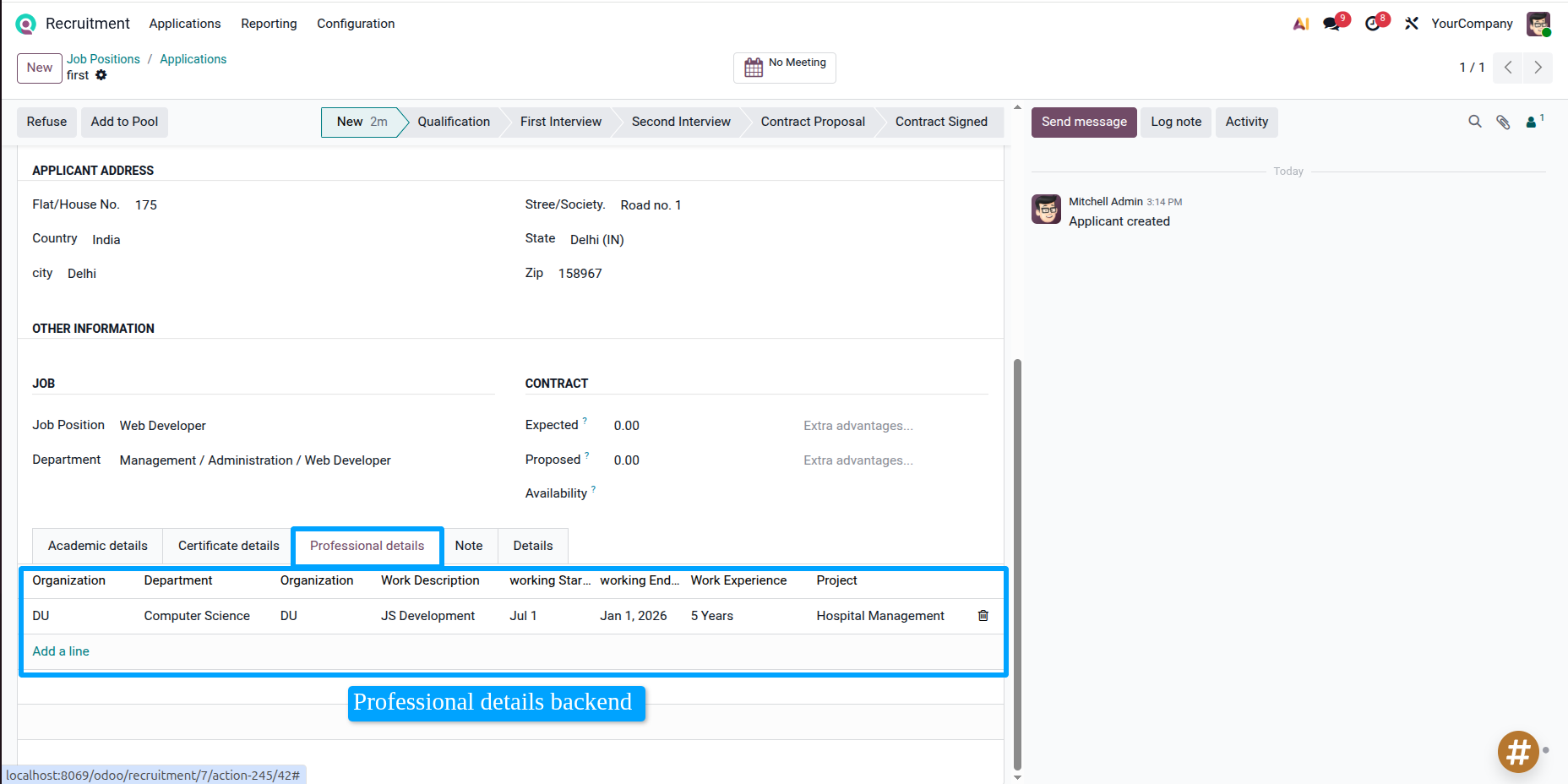 Professional details