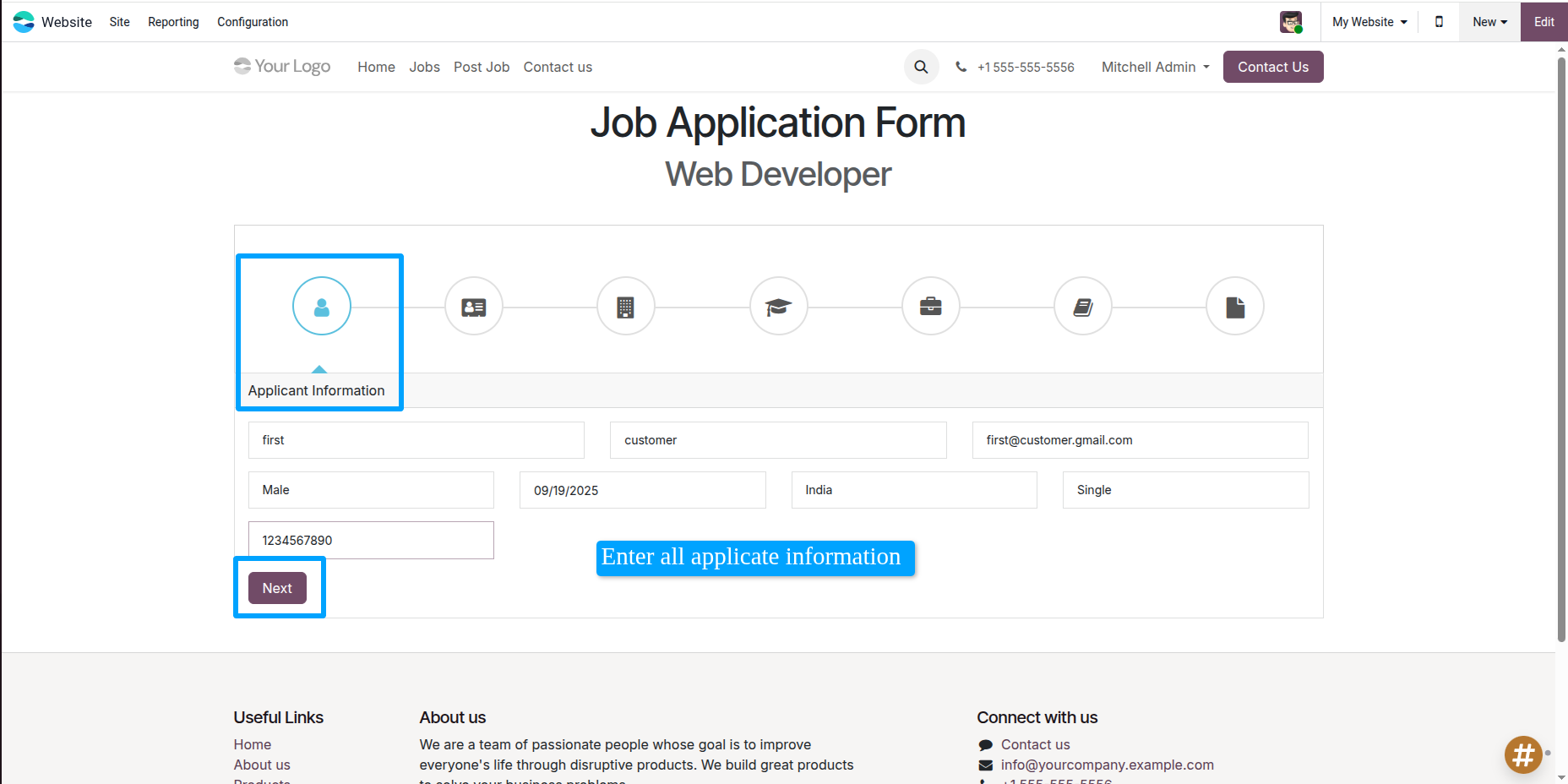 Applicant Information