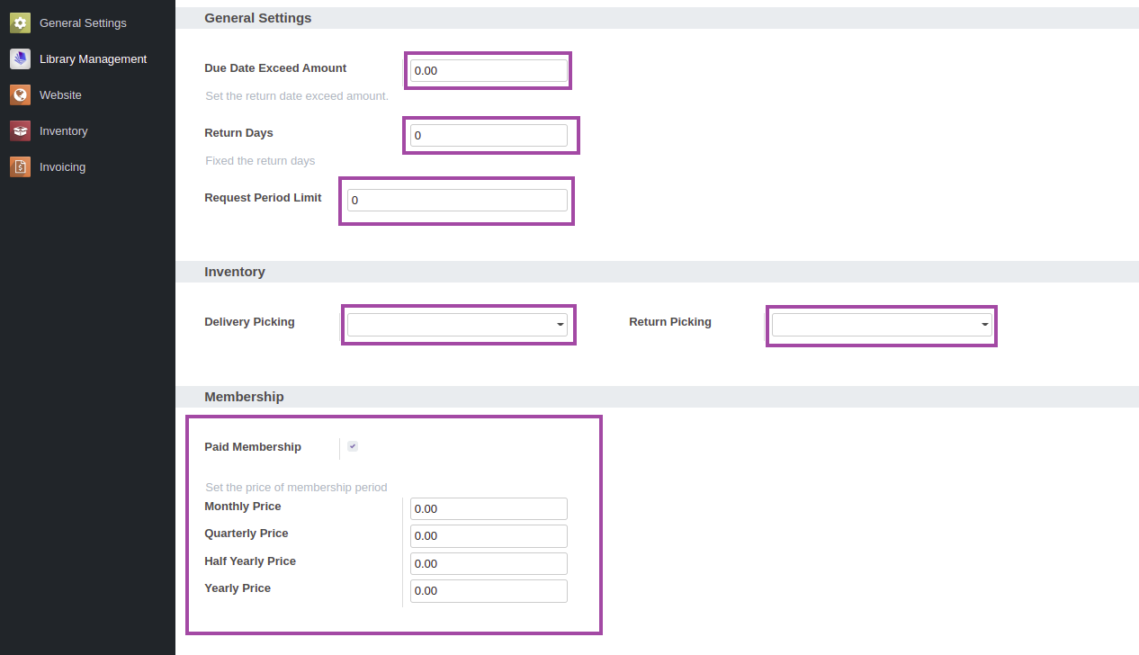 Library Management - This module will help in managing library's day to day works.