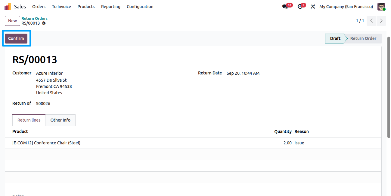 Sale Order Return