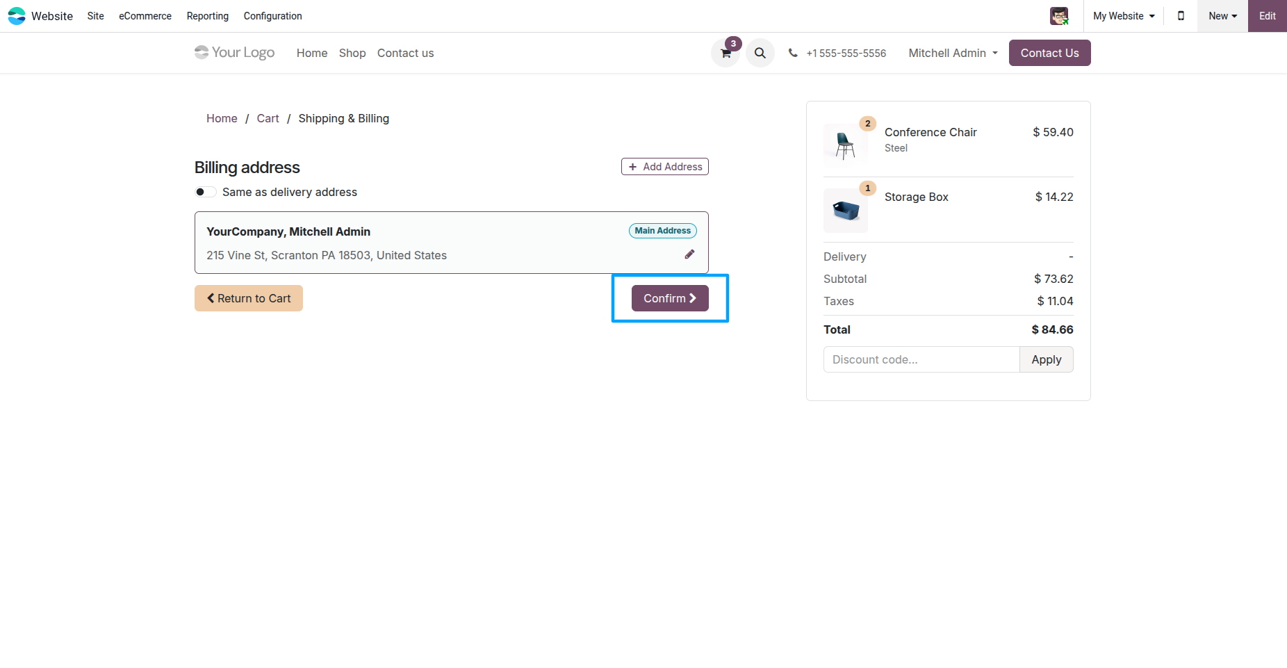 Billing Address Page