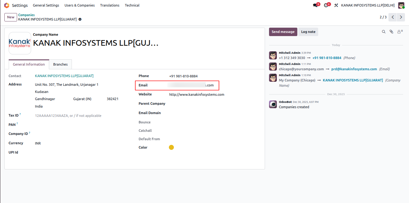 Company Mail Configuration