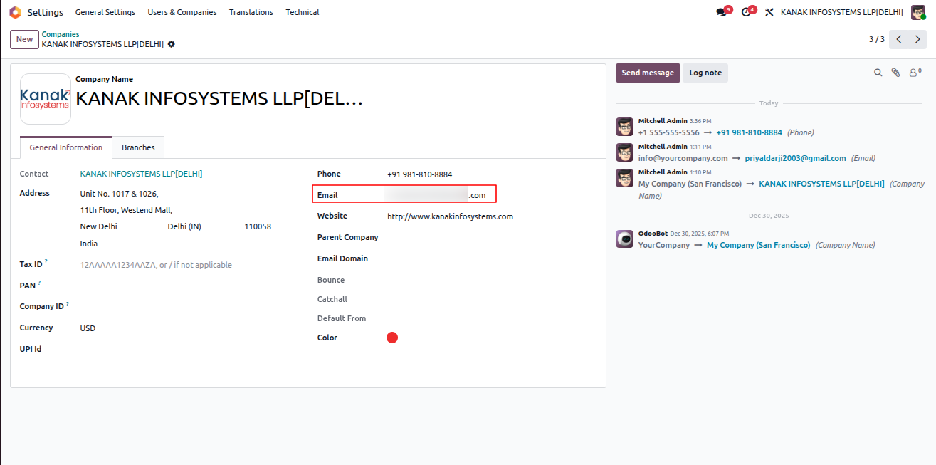 Company Email Details