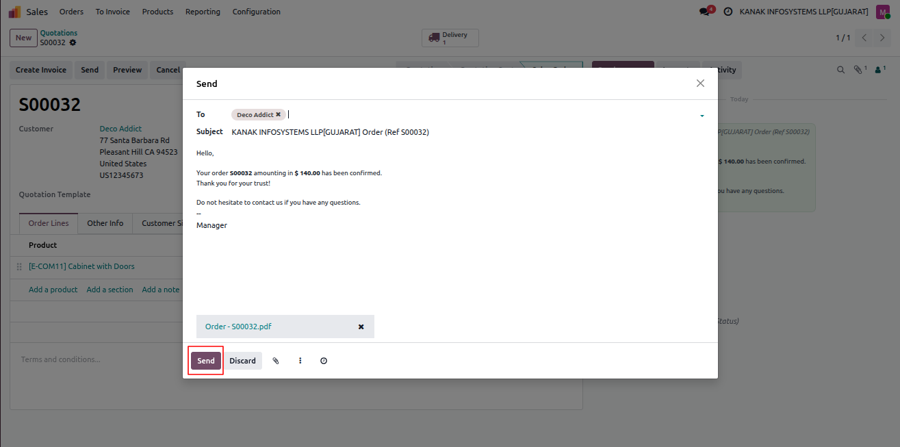 Send Quotation Email