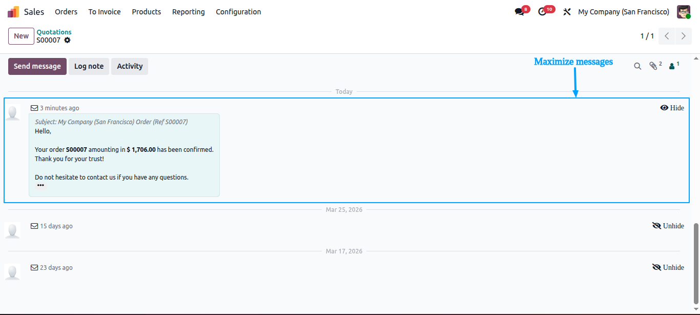 Sale Order View