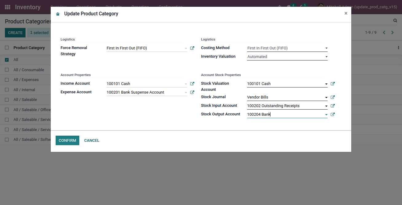 Inventory valuation: Automated
