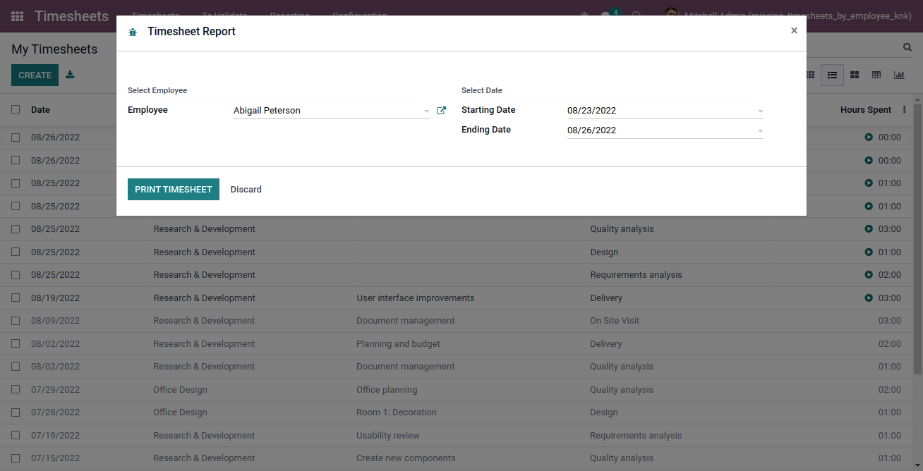 Missed Timesheet Notification