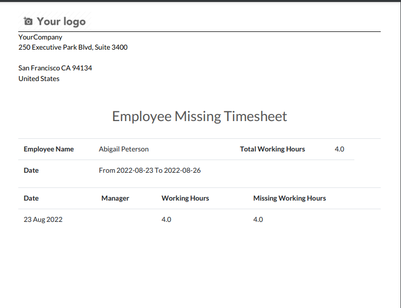 Missed Timesheet Notification