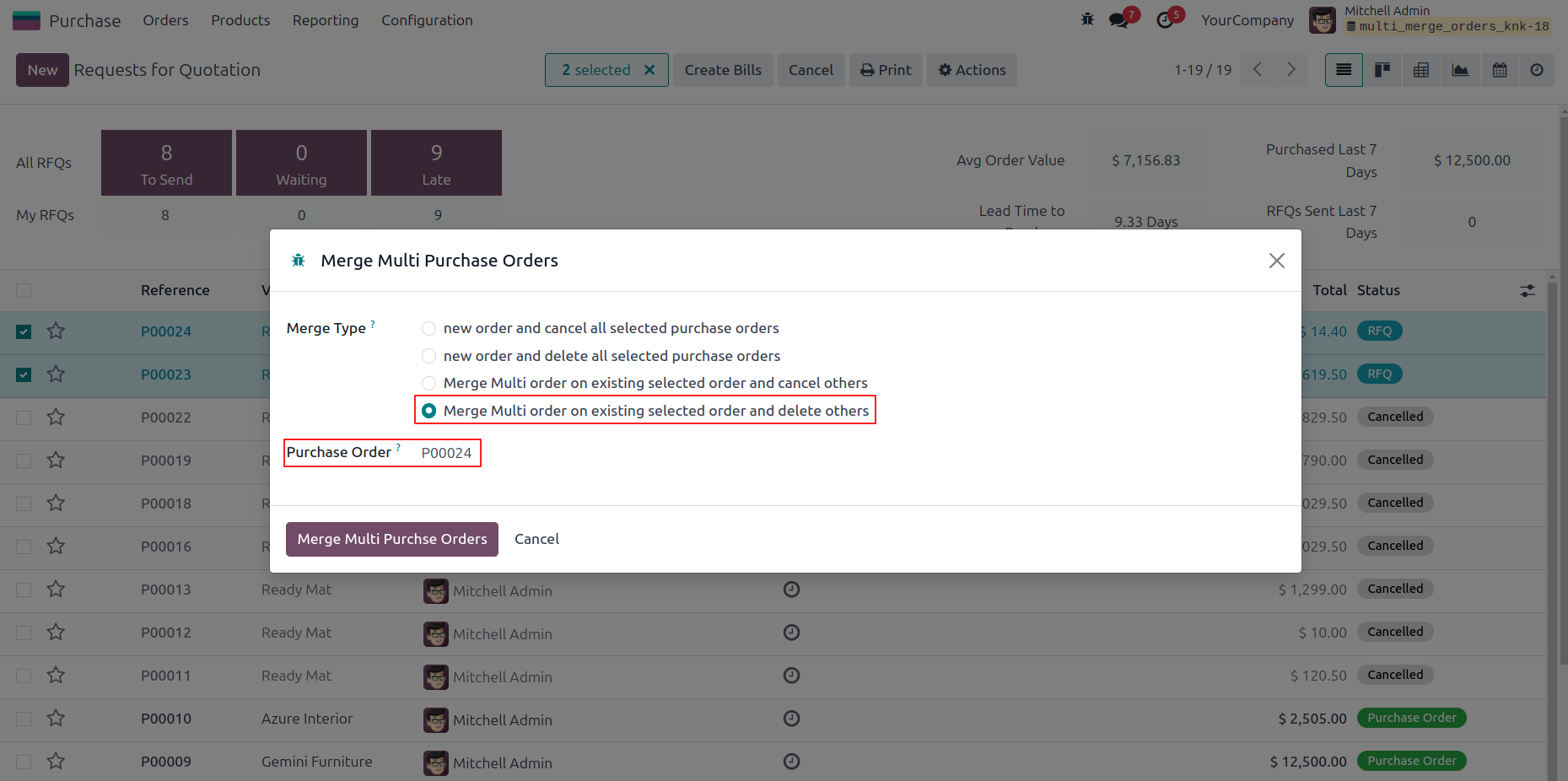 Merge Multi Orders