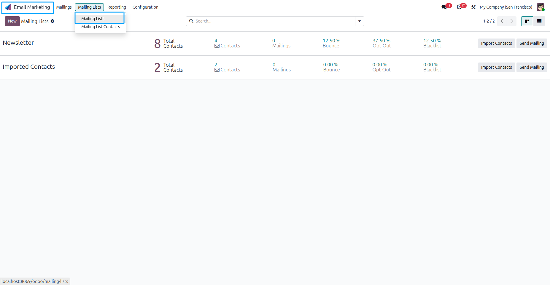Create Mailing List