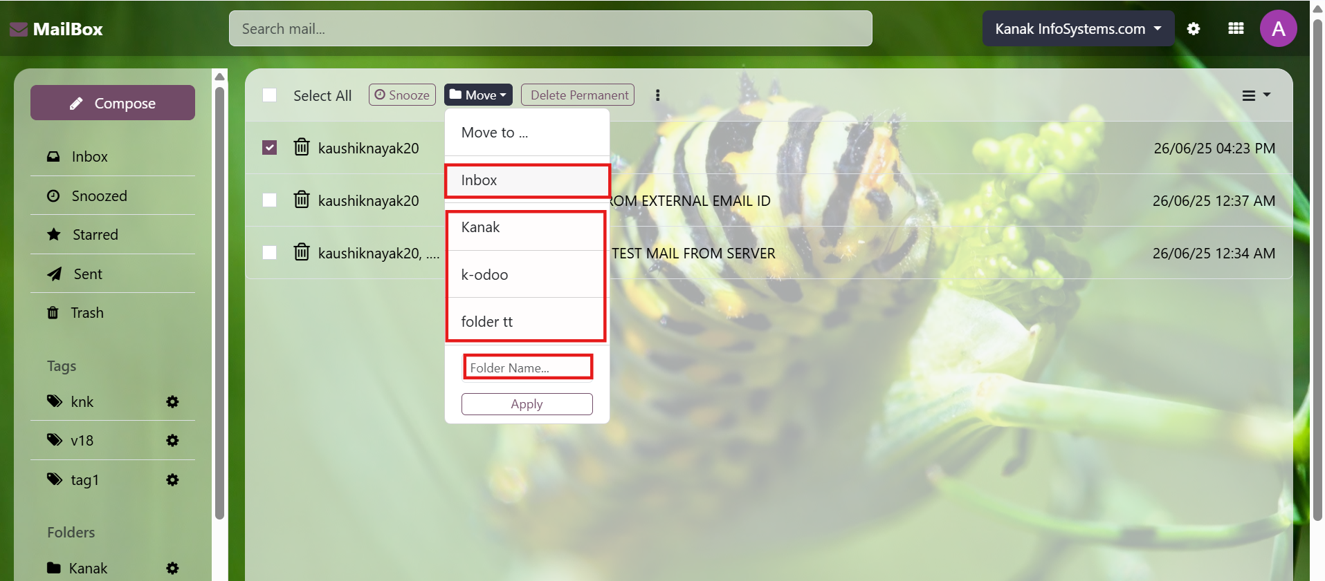 Odoo Inbox productivity tool for handling business emails within Odoo ERP