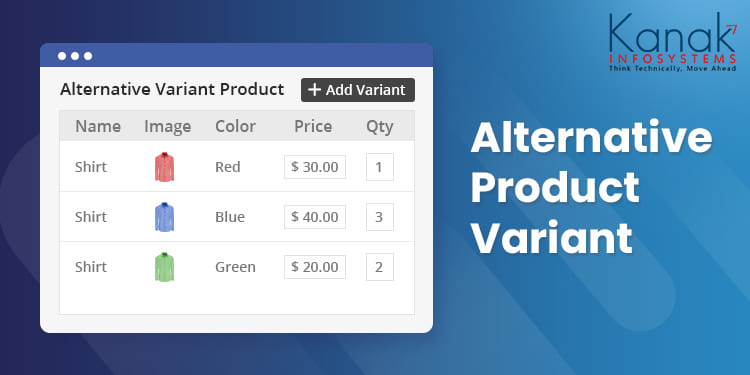 Odoo alternative product variant module for product substitution management