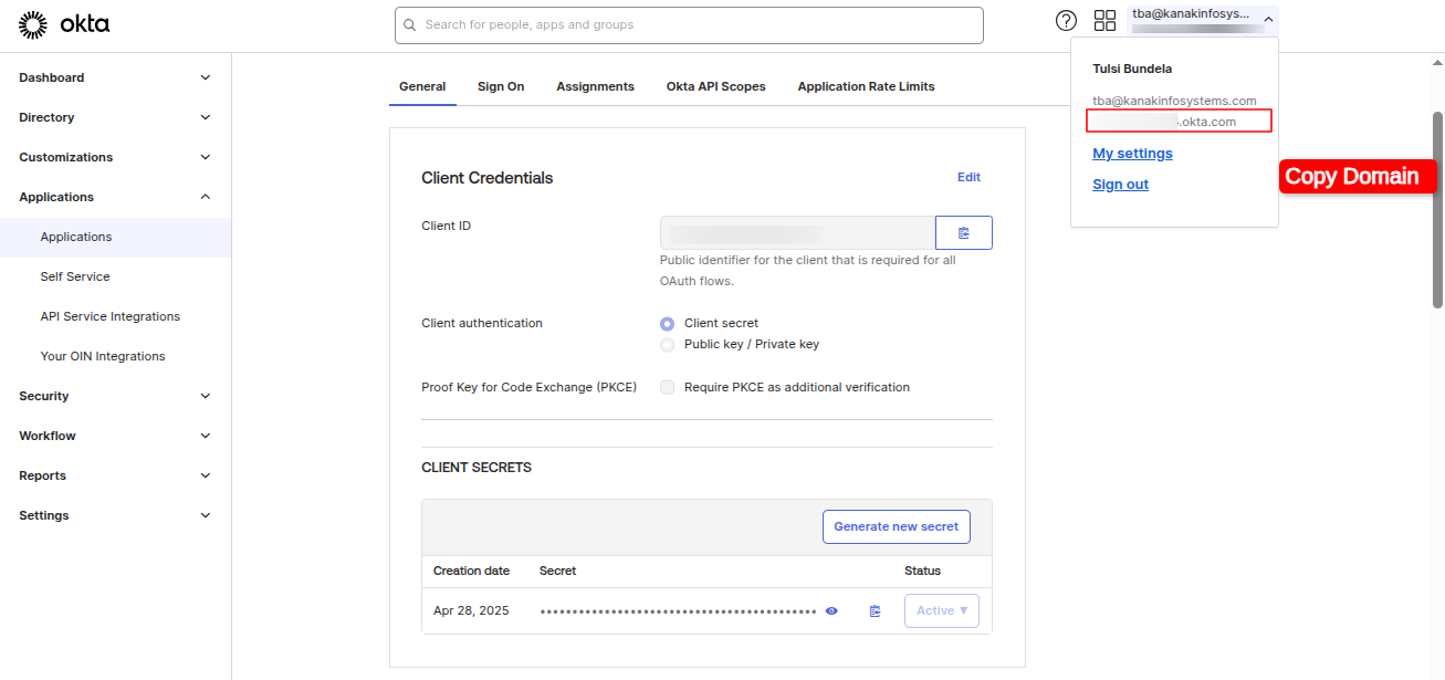 Sign in with Okta