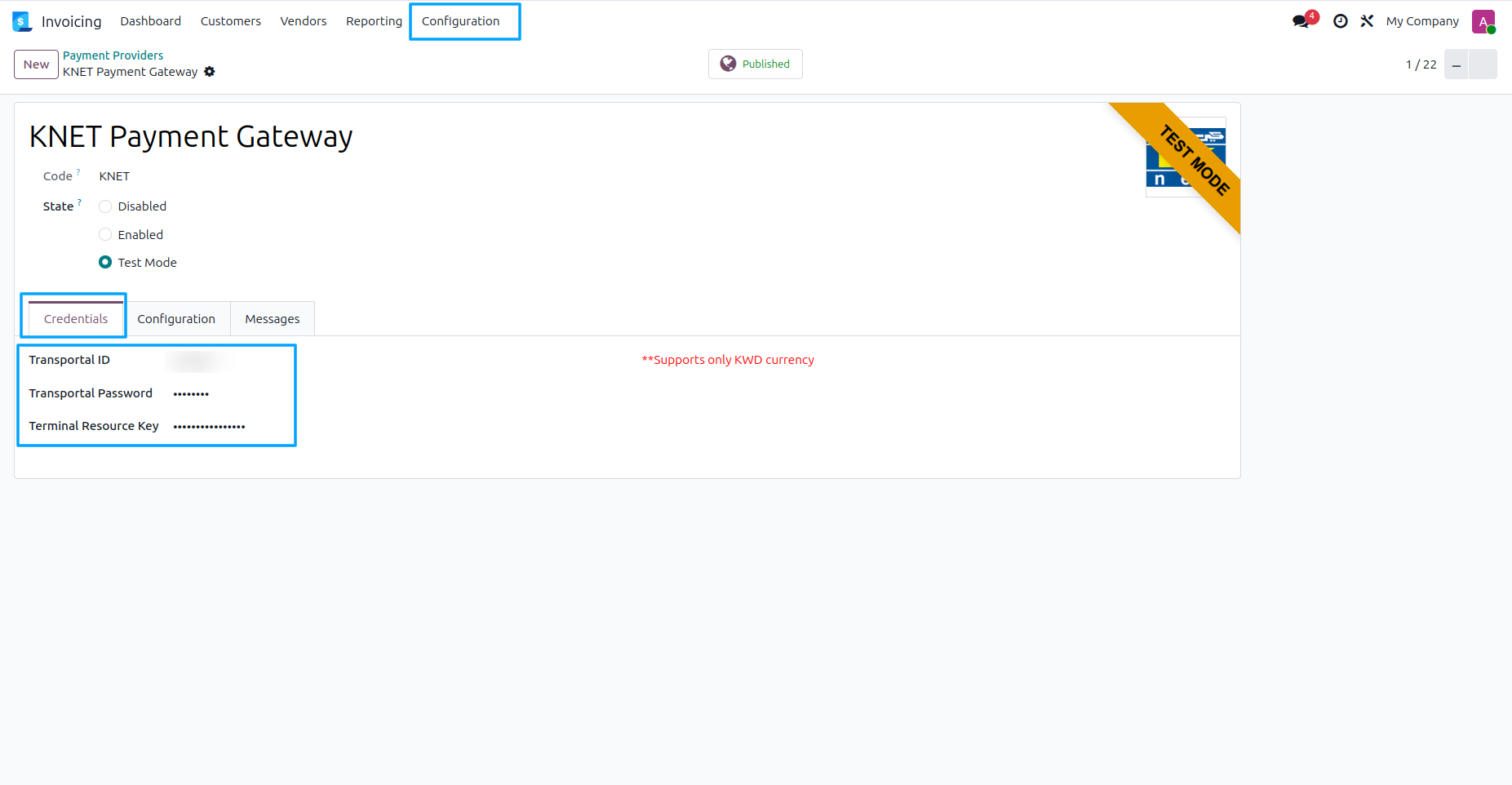 Payment KNET