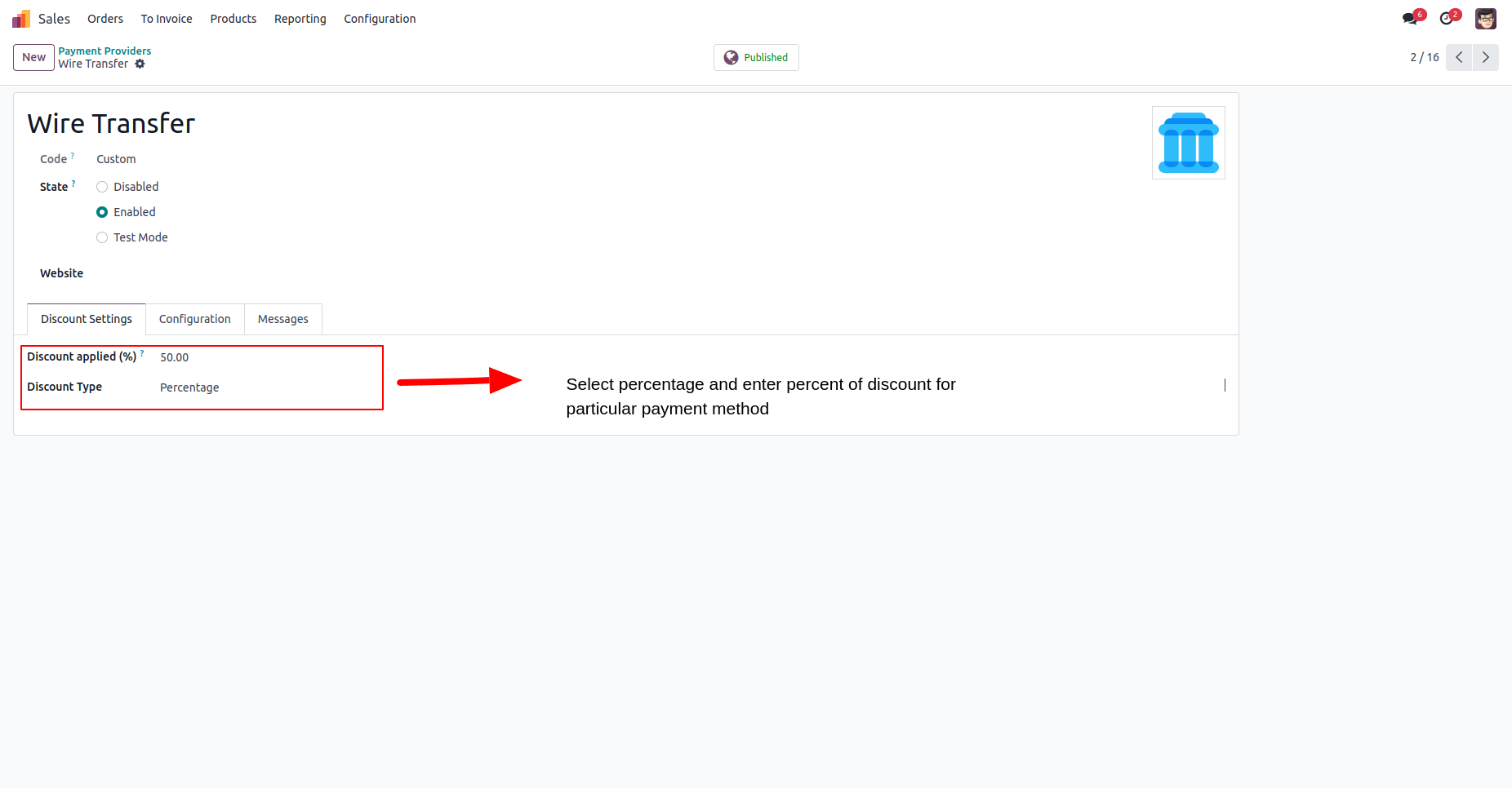 Payment Method Discount