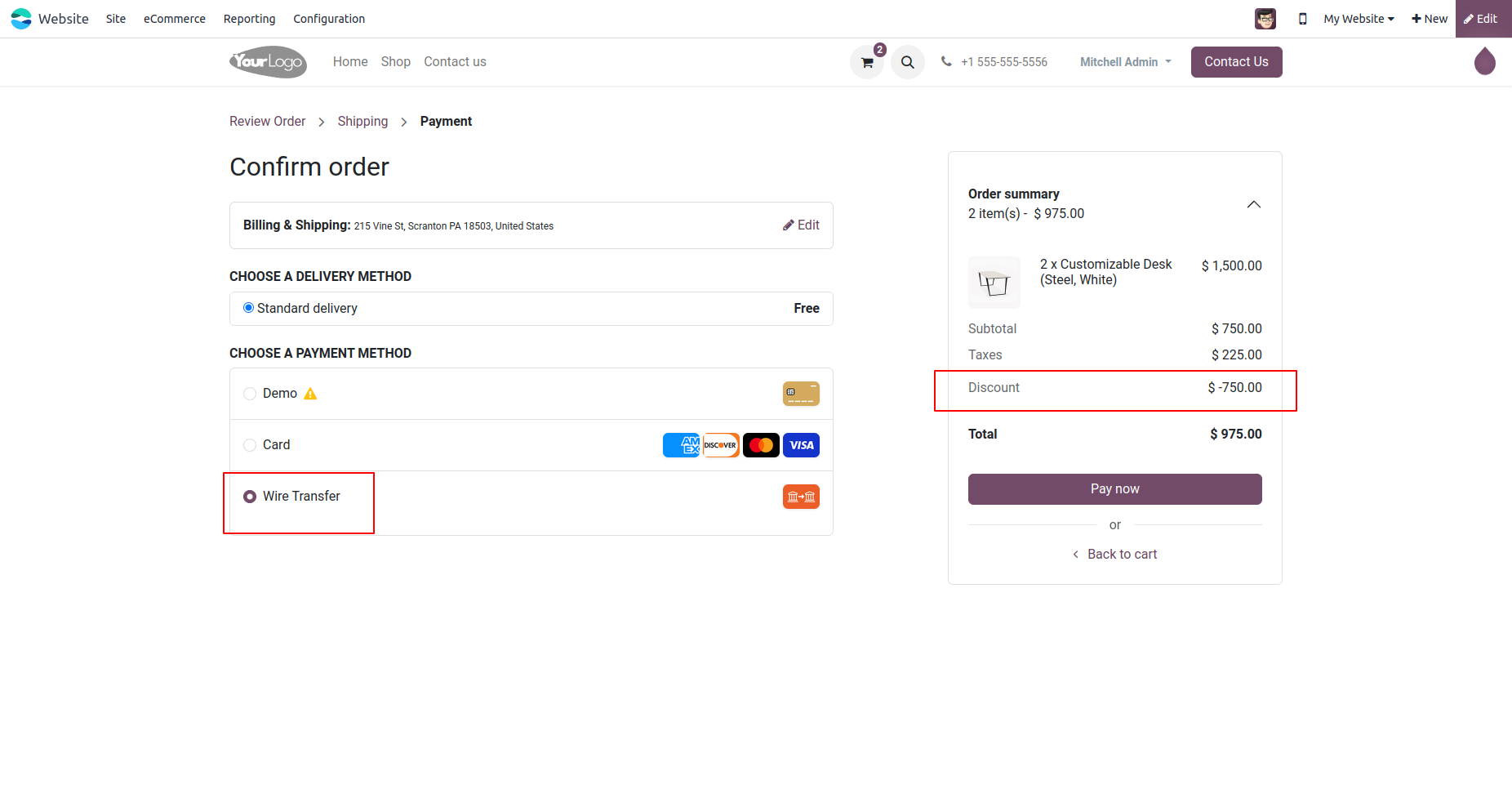 Payment Method Discount
