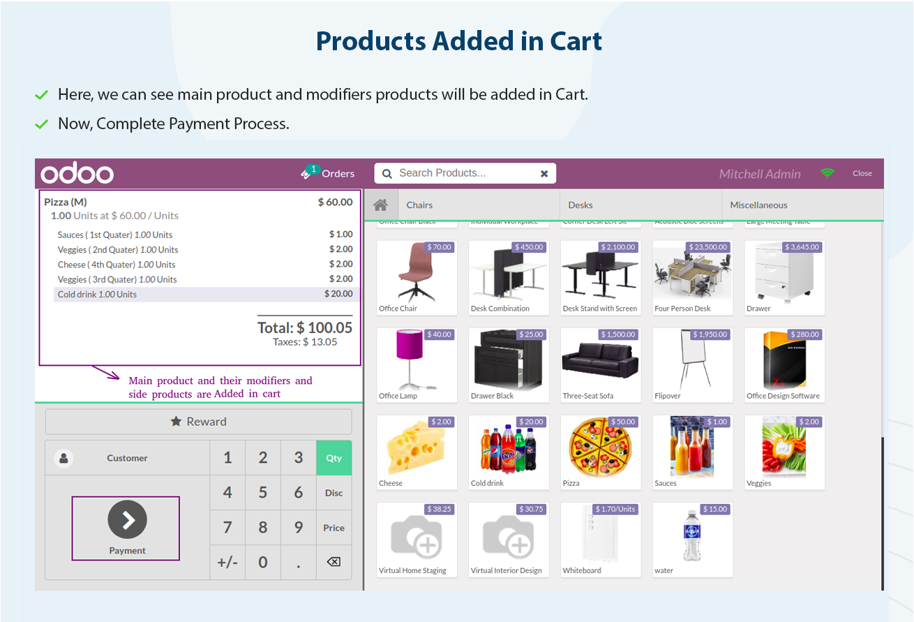 POS Pizza Modifiers - This Module is a useful odoo addons for customizing your POS Restaurant sales for Pizza and other foods. | Pizza Modifiers | Custmize Pizza | Product Modifiers | PoS Pizza