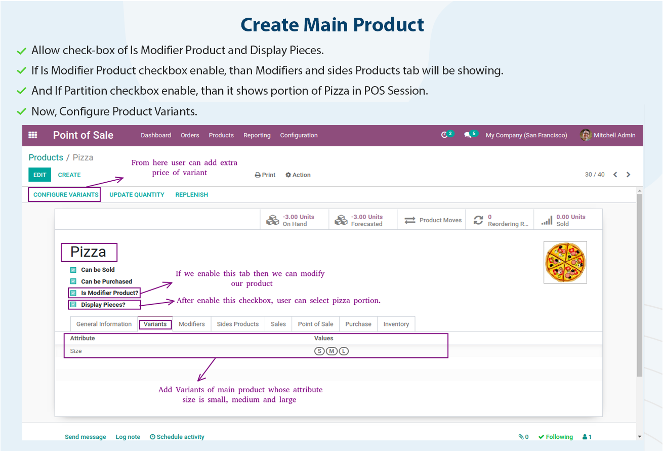 POS Pizza Modifiers - This Module is a useful odoo addons for customizing your POS Restaurant sales for Pizza and other foods. | Pizza Modifiers | Custmize Pizza | Product Modifiers | PoS Pizza
