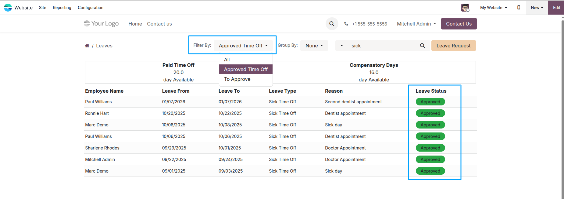 Search and Filter Records Screenshot