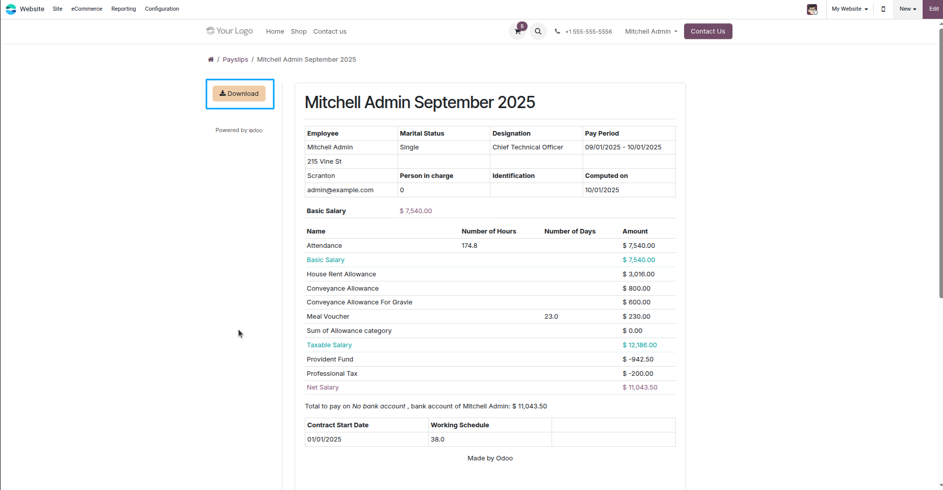 Detailed Report Screenshot