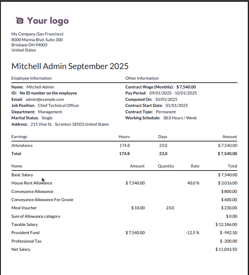 Individual Account Statement PDF Report