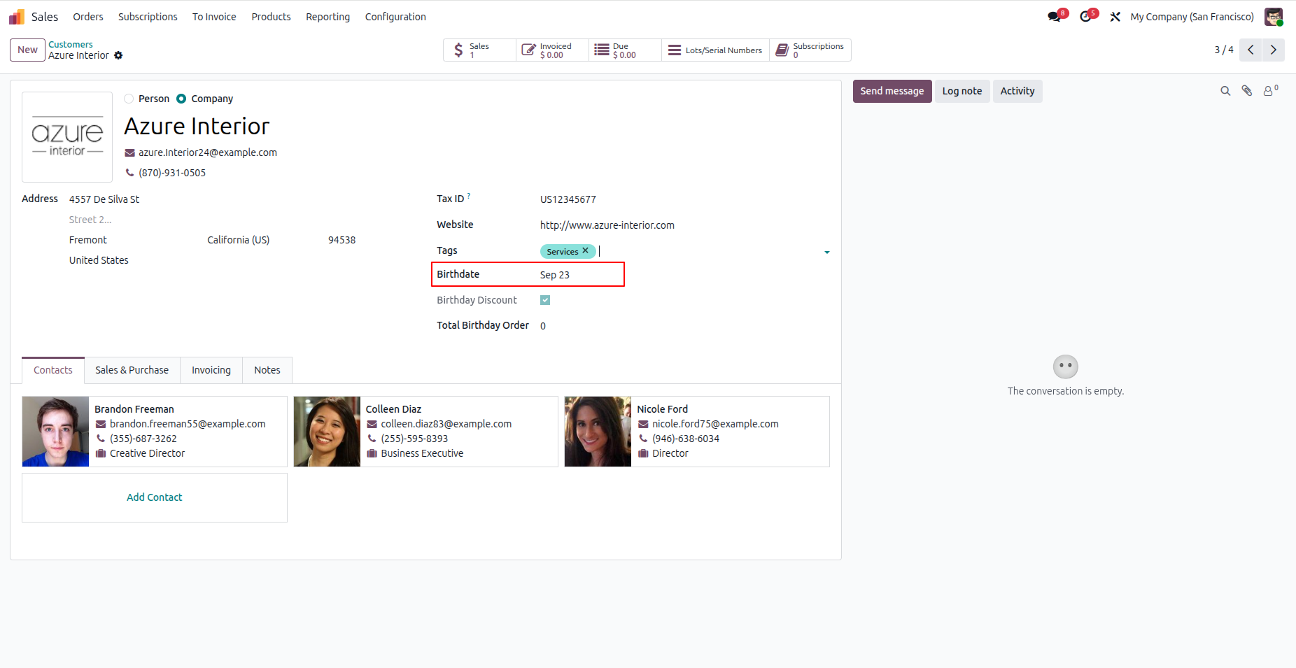 Set Customer Birthdate