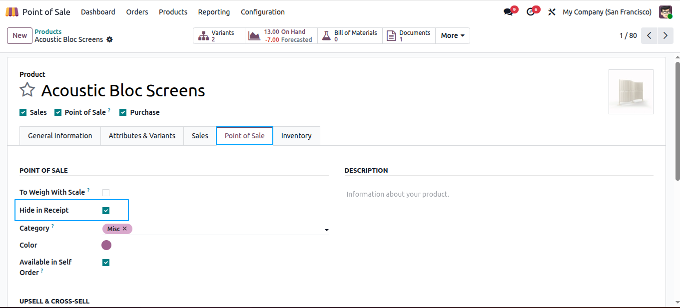 POS Hide Product In Receipt