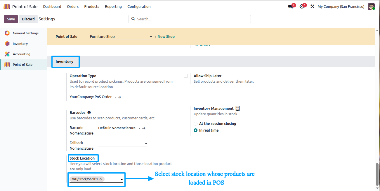 POS Load Product Location