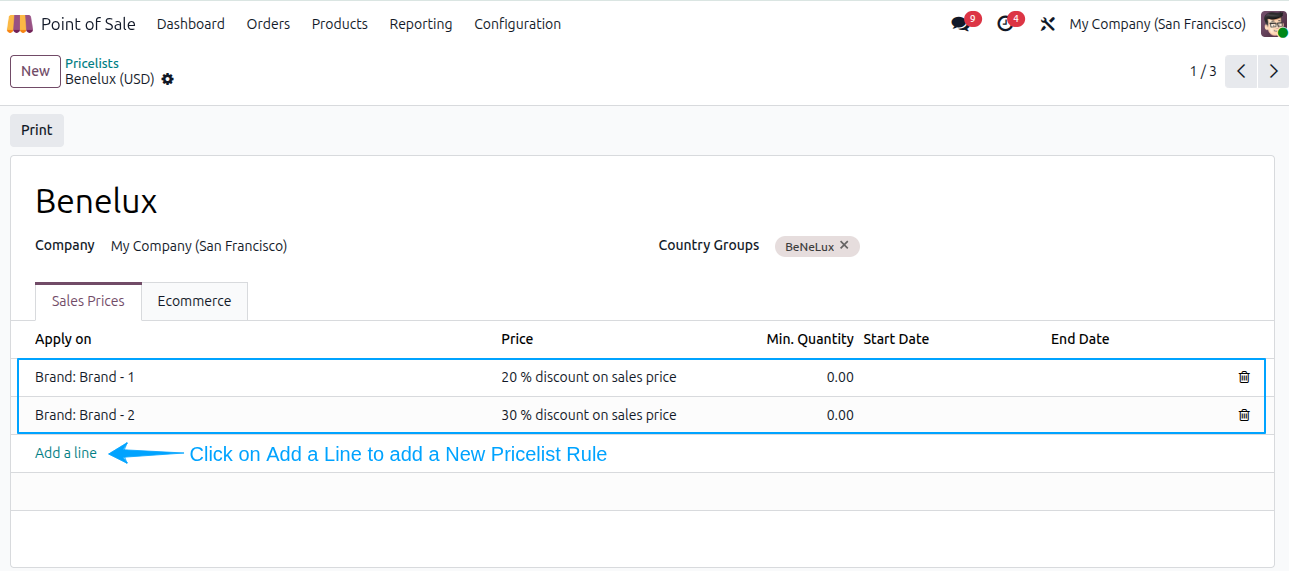 POS Pricelist Brand