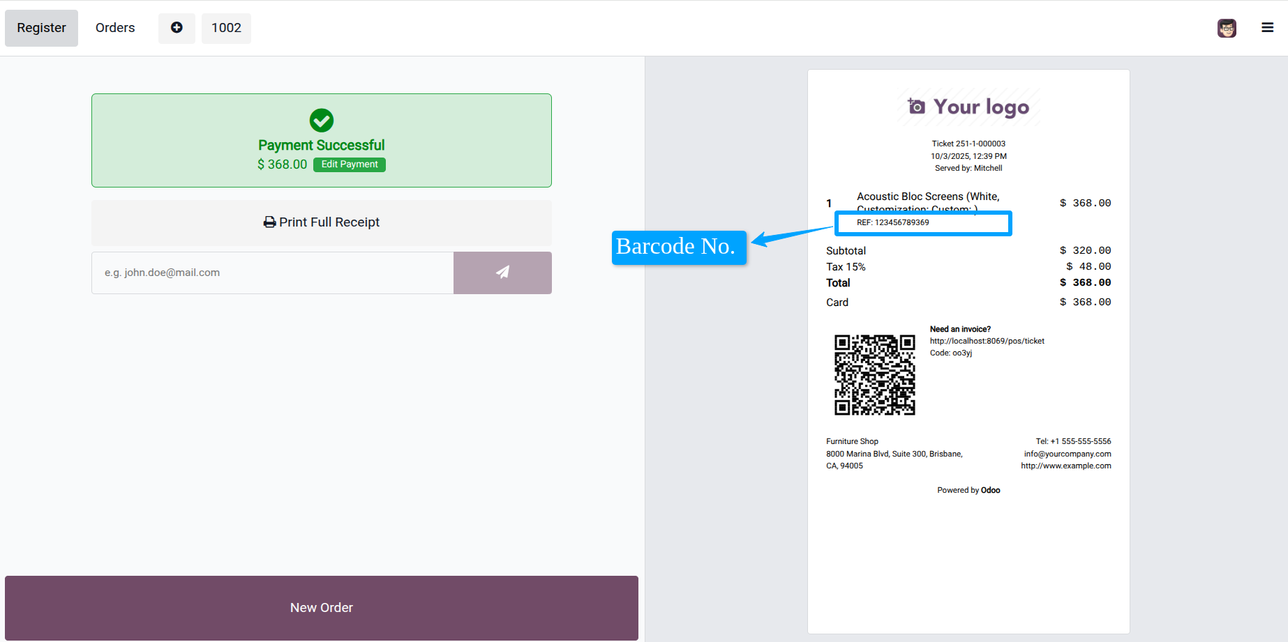 POS Reciept Barcode Print