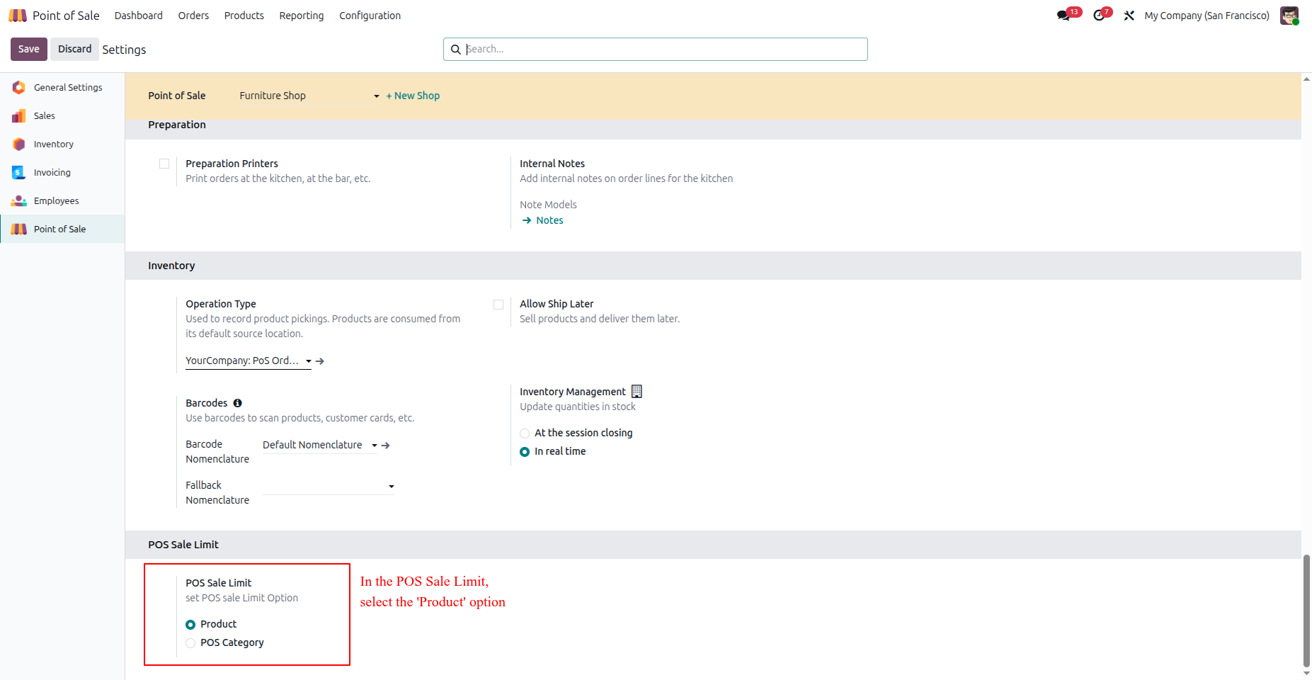 Enable Product Sale Limit