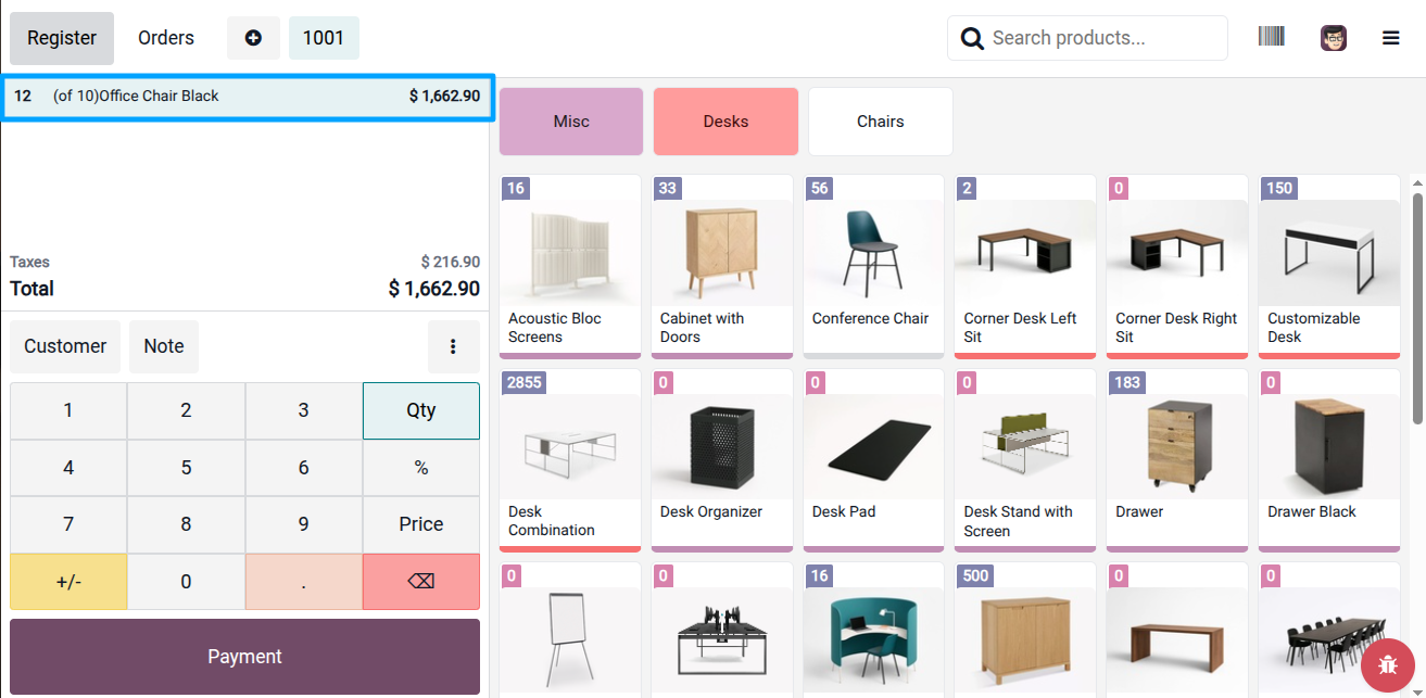 POS Show Product Qty