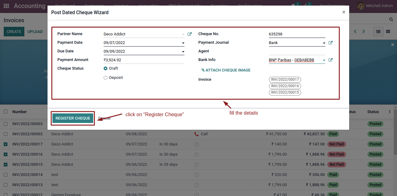 Post Dated Cheque Management