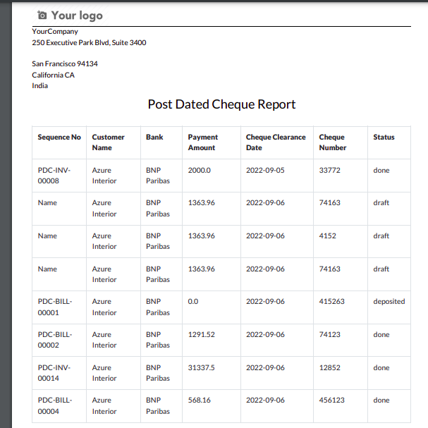 Post Dated Cheque Management