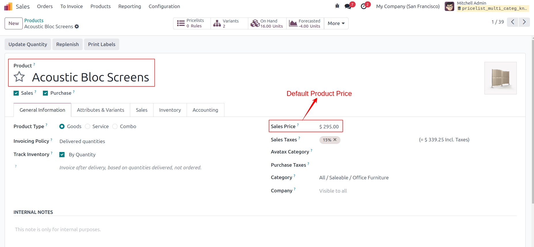 Product Surplus Charge