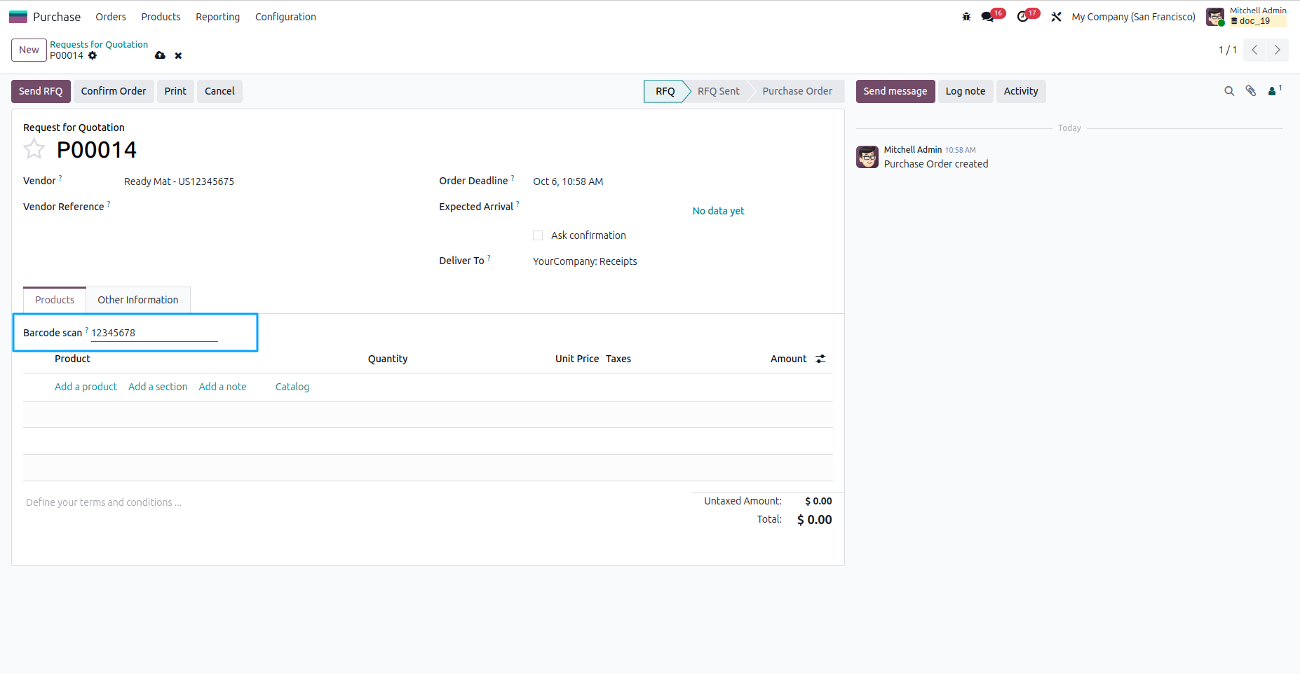 Create Purchase Order