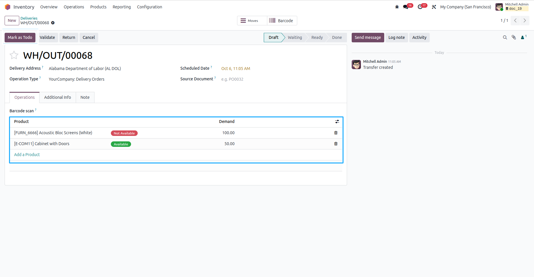 Create Delivery Order